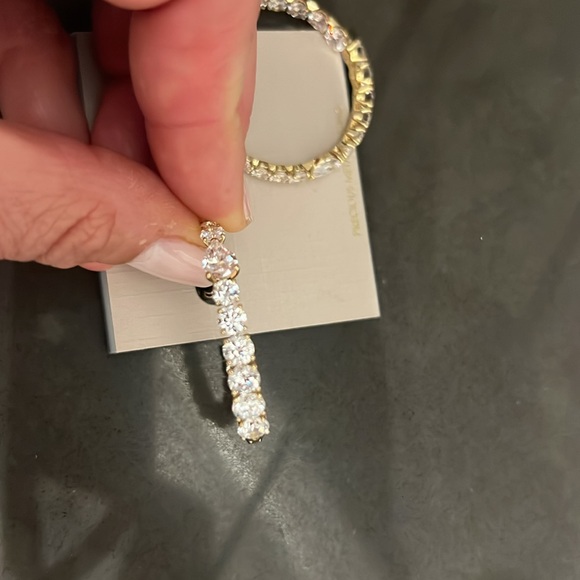 Nardi Halle Cubic Zirconia C Hoop Earrings - Picture 6 of 7